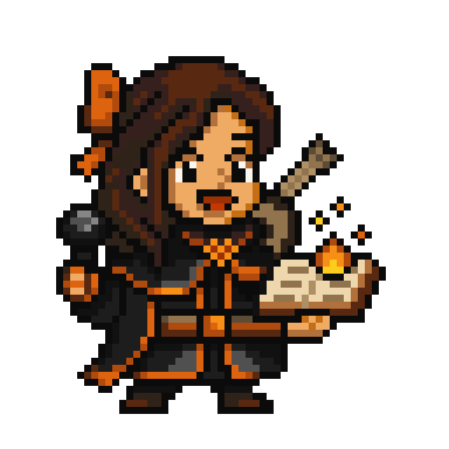 Retrato pixel art de Andrea